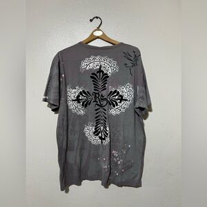 Y2K style rebel 1/4 button shirt affliction size 2XL